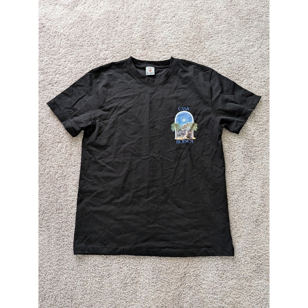 Casablanca Shirt Black Graphic Tee Mens XL Heavyweight Cotton
